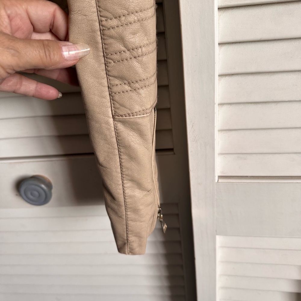 Express Tan Studded Leather Jacket - Picture 7 of 10